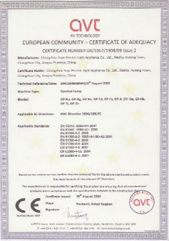 Spectrum lamp CE certification